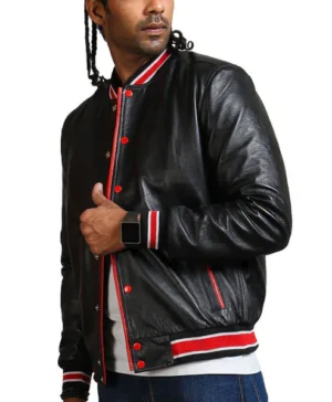 Red Striped Bomber Jacket